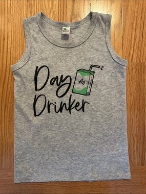 Day Drinker Graphic Tank Top - Light Gray by